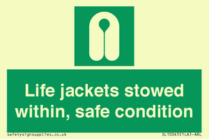 Life jackets stowed within
